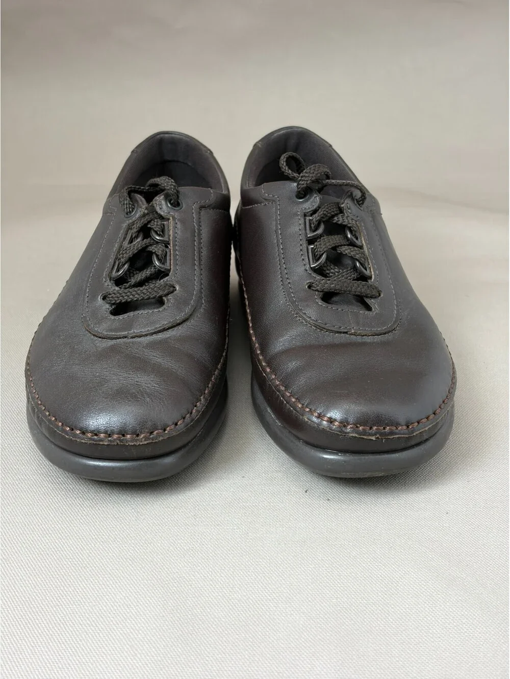 SAS Free Time Womens 6.5 M Brown Leather Comfort Walking Shoes Made in USA